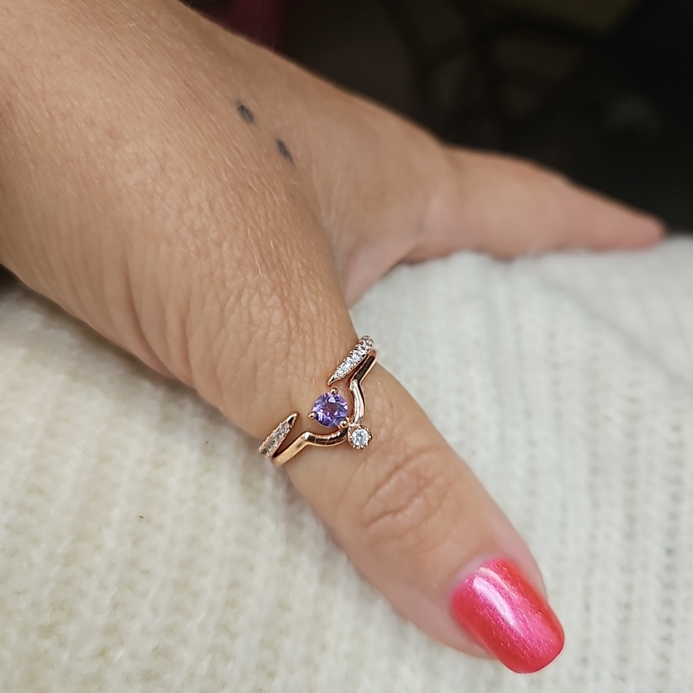 Chic Purple and Gold Women's Ring
